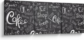 Tablou - Coffee (cu ceas) (90x30 cm)