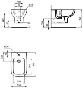 Bideu suspendat Ideal Standard i.Life A