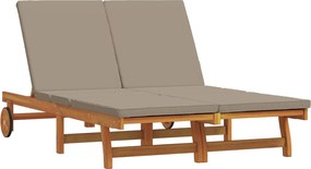 vidaXL Șezlong 2-persoană Maro 63 x 199 x 85 cm Lemn Solid de Acacia