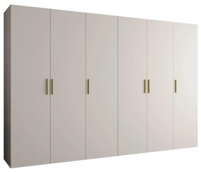 Dulap de haine 300 cm Borry 1 (Cașmir + Auriu). 1125799