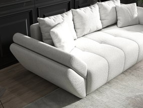 Canapea extensibilă dumonde cu ladă de depozitare si sezut confortabil din spuma high-density, Berlin Euphoria Ivory 250x100 cm
