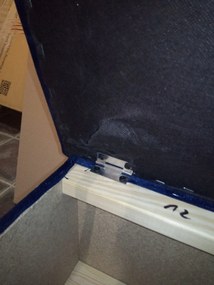 OFERTA Taburet albastru inchis ZENOVA cu spatiu de depozitare 65x65 cm II. calitate