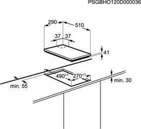 Plita pe gaz incorporabila Electrolux EGG3322NVX(ST), 4000 W, Aprindere electronica, Sistem de siguranta, Negru