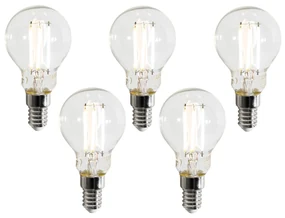 Set de 5 becuri LED inteligente E14 P45 transparente 4,2W 470 lm 2700-6500K