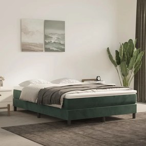 3144330 vidaXL Pat box spring cu saltea, verde închis, 140x190 cm, catifea