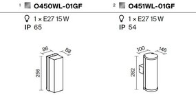 Aplica de perete pentru exterior IP54 Conf