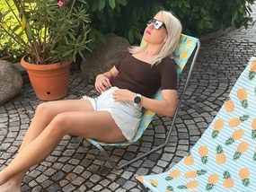 Sezlong de plaja pliabil SAND PINEAPPLE, colorat