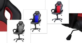 Scaun gamer Basic cu spatar color, Albastru