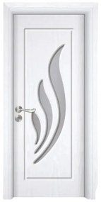 Usa Interior din MDF Novo Doors ND310, Cadru din Lemn Masiv, Geam Sablat, KIT COMPLET, Toc , Manere si balamale incluse (Culoare: Alb, Dimensiune: 80