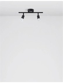 Aplica de perete/tavan cu 2 spoturi design minimalist LUP negru
