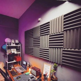 12 panouri de perete autoadezive, antifonice, din spuma