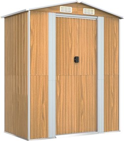 vidaXL Șopron de grădină, maro deschis, 192x108x223cm, oțel galvanizat