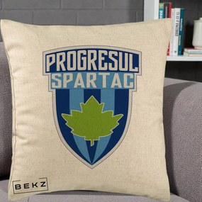 Perna Personalizata Progresul Spartac Fotbal, 40x40 cm, Bej, Husa Detasabila, Perna Inclusa, BEKZ®
