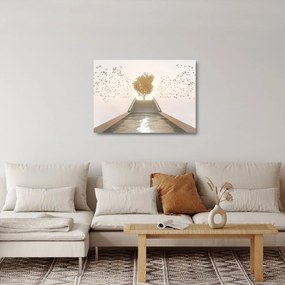 Tablou pe sticlă - Pod spre necunoscut (70x50 cm)