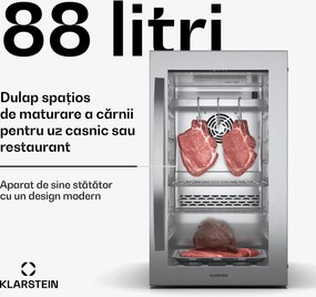 Klarstein Steakhouse dulap frigorific de maturare a cărnii Steakhouse, 88 L, antibacterian, LED, control tactil, control umiditate