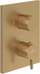 Baterie cada-dus incastrata Villeroy&Boch Conum termostatata auriu periat fara corp ingropat
