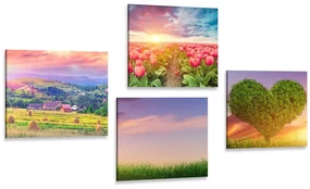 Set tablouri natura în culori pastelate