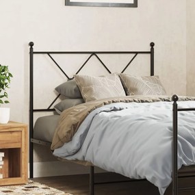 vidaXL Tăblie de pat metalică, negru, 90 cm