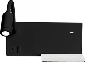 Aplica de perete LED SHELF, LED/4W+LED/5W+LED/2W/230V, negru
