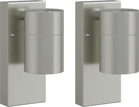 vidaXL Lumină de perete pentru exterior 2 pcs Argintiu