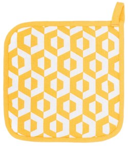 Set 2 șervete termice din bumbac Tiseco Home Studio Hexagon, galben