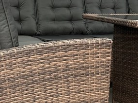 Set de rattan de grădină de colț în maro elegant