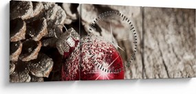 Tablou - Decorațiuni de Crăciun (cu ceas) (90x30 cm)