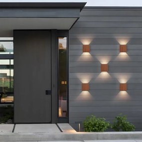 Brilagi - Aplica de perete LED pentru exterior DOUBLERAY LED/6W/230V cu decor din lemn IP54