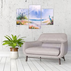 Tablou - Plaja romantică, pictură în ulei (90x60 cm)
