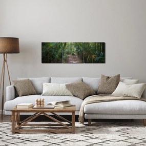 Tablou - Razele solare în junglă (cu ceas) (90x30 cm)