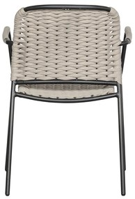 Scaune de grădină negre/bej 2 buc. din metal Taku – Exotan