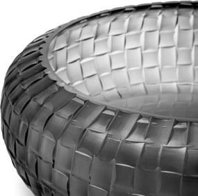 Vas decorativ design LUX realizat manual din sticla Varese gri