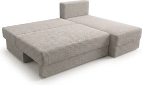 OFERTA Set de canapea extensibila reversibila in forma de L TAVERO SLIM 201x140 cm, bej deschis clasa a II-a