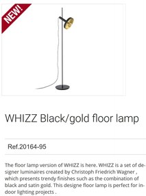 Lampadar / Lampa de podea design modern WHIZZ negru/auriu