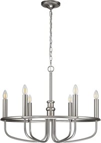 Kichler KL-CAPITOL-HILL6-BN – Lustru suspendat pe lanț CAPITOL HILL, 6xE14/40W/230V, crom