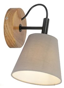 Lampă de perete rustică din lemn cu gri - Cupy