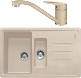 Set chiuveta bucatarie compozit Franke Malta Avena 1 cuva 1/2 cu picurator 97x50 cm finisaj bej mat cu Novara Plus