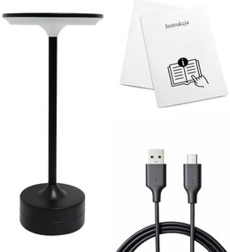 Lampă de birou LED tactilă reîncărcabilă TAVOLO LED/2,5W/5V 2400 mAh 3000-6000K neagră