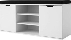 Dulap pentru pantofi cu loc de șezut PORTA, 103 x 30 x 46 cm, alb