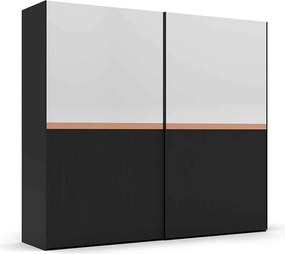 Dulap lemn masiv Calista Negru-Rose Gold, 260 × 68 × 230 cm