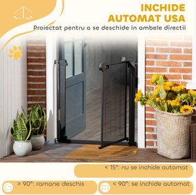 PawHut Poarta de Siguranta Reglabila 76–103 cm pentru Usi/Scari – Negru | Aosom Romania