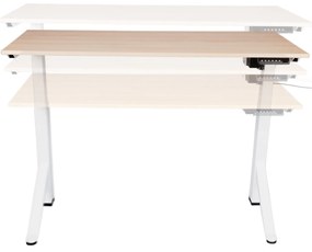 Birou reglabil electric TerrA2Y WHITE-cadru in Y, profil cadru alb (Dimensiune blat: 137x67cm, Culoare blat: Stejar 18mm)