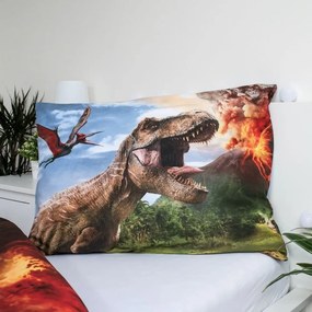 Lenjerie de pat pentru copii din bumbac pentru pat de o persoană 140x200 cm Jurassic World "Volcano" – Jerry Fabrics