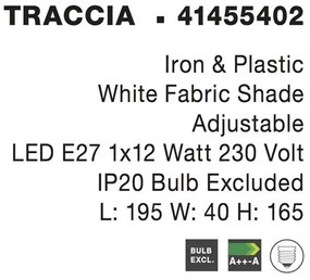 Lampadar, lampa de podea moderna cu inaltime reglabila Traccia alb
