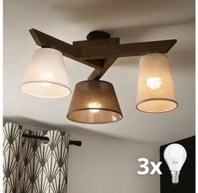 Lustră LED aplicată Brilagi ANTHONY 3xE14/40W/230V stejar nuc