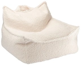 Fotoliu puf pentru copii crem cu tapițerie din țesătură bouclé Chair – Wigiwama
