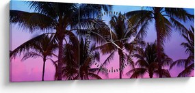 Tablou - Palmieri din Miami (cu ceas) (90x30 cm)