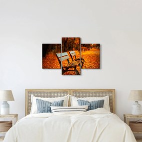 Tablou cu banca toamna (90x60 cm)