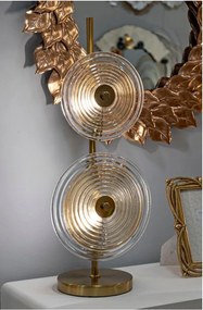 Veioză aurie cu abajur din sticlă (înălțime 63 cm) Venice – Mauro Ferretti