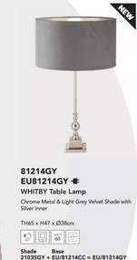 Veioza, Lampa de masa eleganta Whitby gri